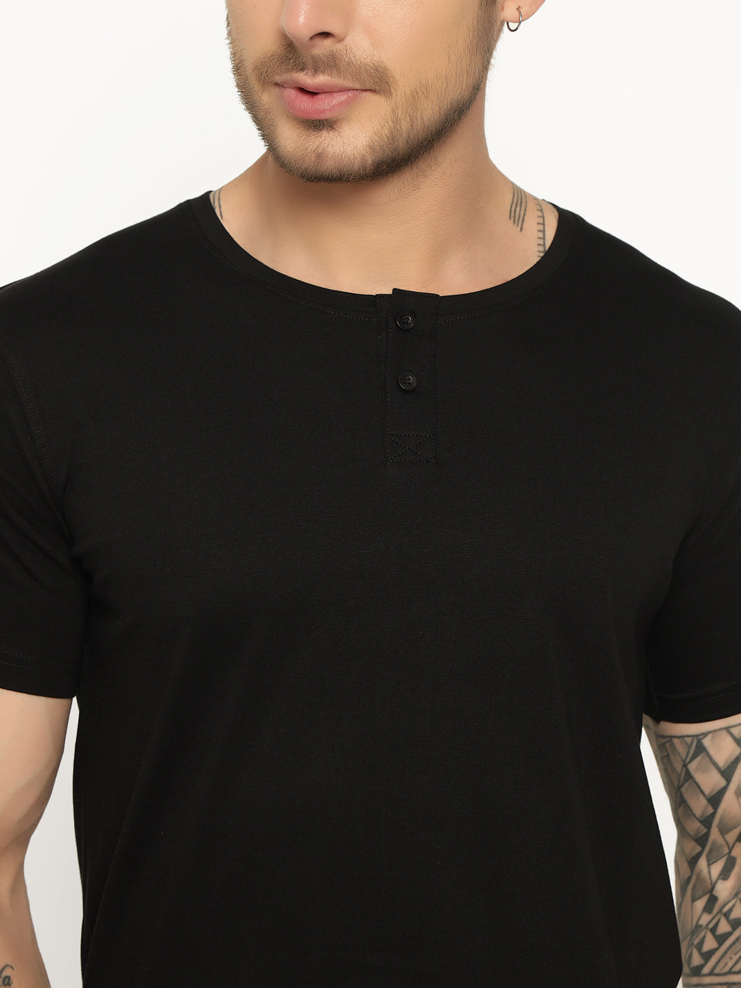 Ap'pulse Men's Short Sleeve Henley Tshirt