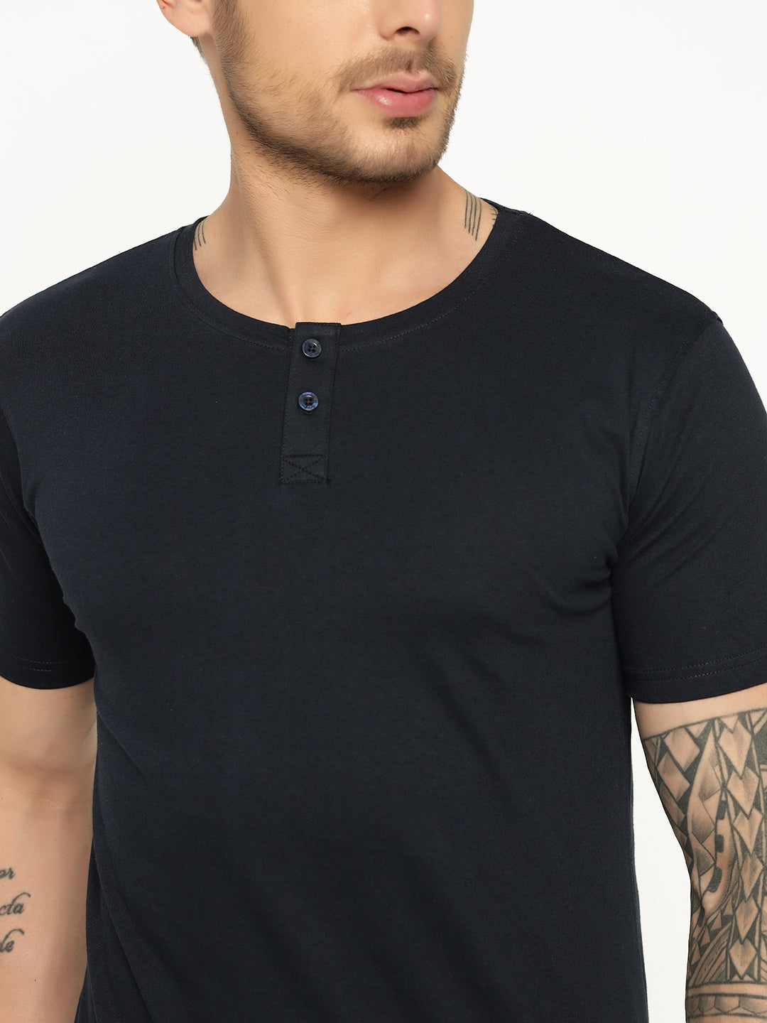 Ap'pulse Men's Short Sleeve Henley Tshirt