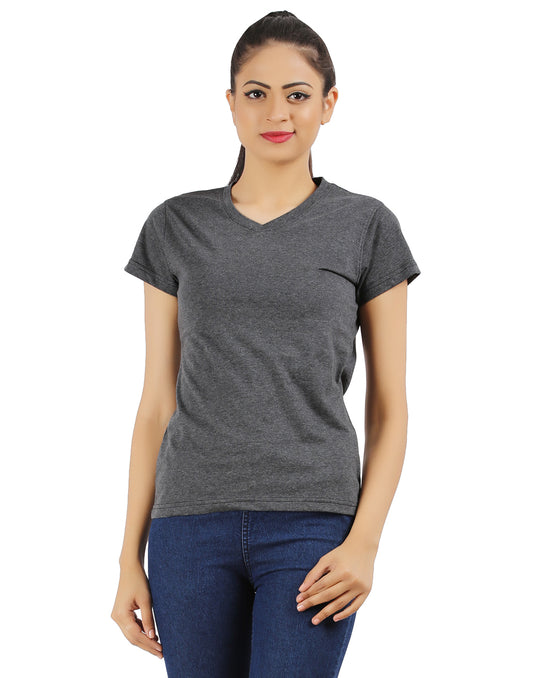 Ap'pulse Women's Short Sleeve V neck Tshirt