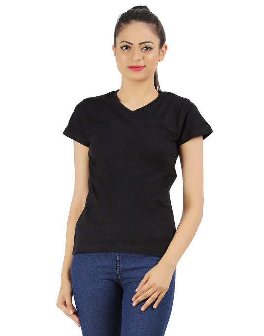 Ap'pulse Women's Short Sleeve V neck Tshirt