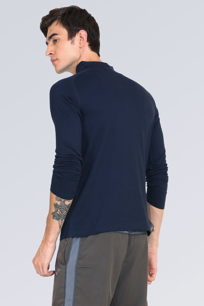 Appulse Men's 1/4 High Neck Zipper Raglan T-Shirt | Men | Premium Cotton | Activewear | Athleisure