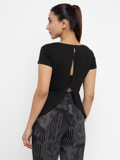Appulse Women's Back Open T-Shirt | Women | Premium Cotton | Activewear | Athleisure