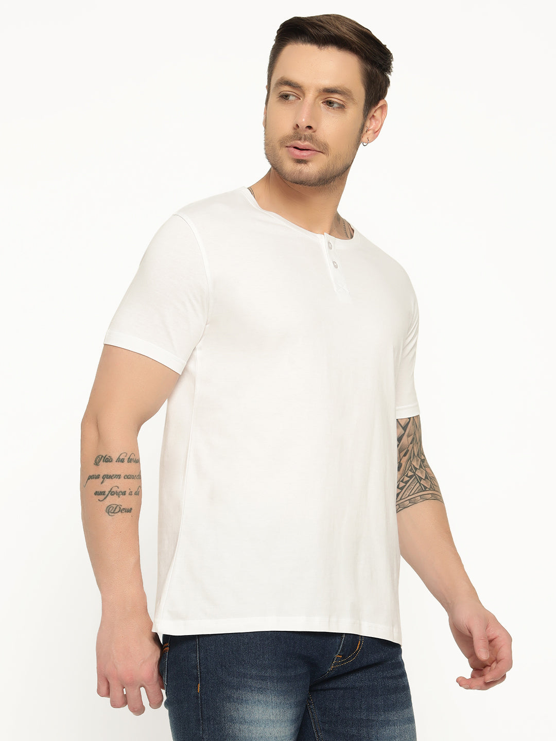 Ap'pulse Men's Short Sleeve Henley Tshirt