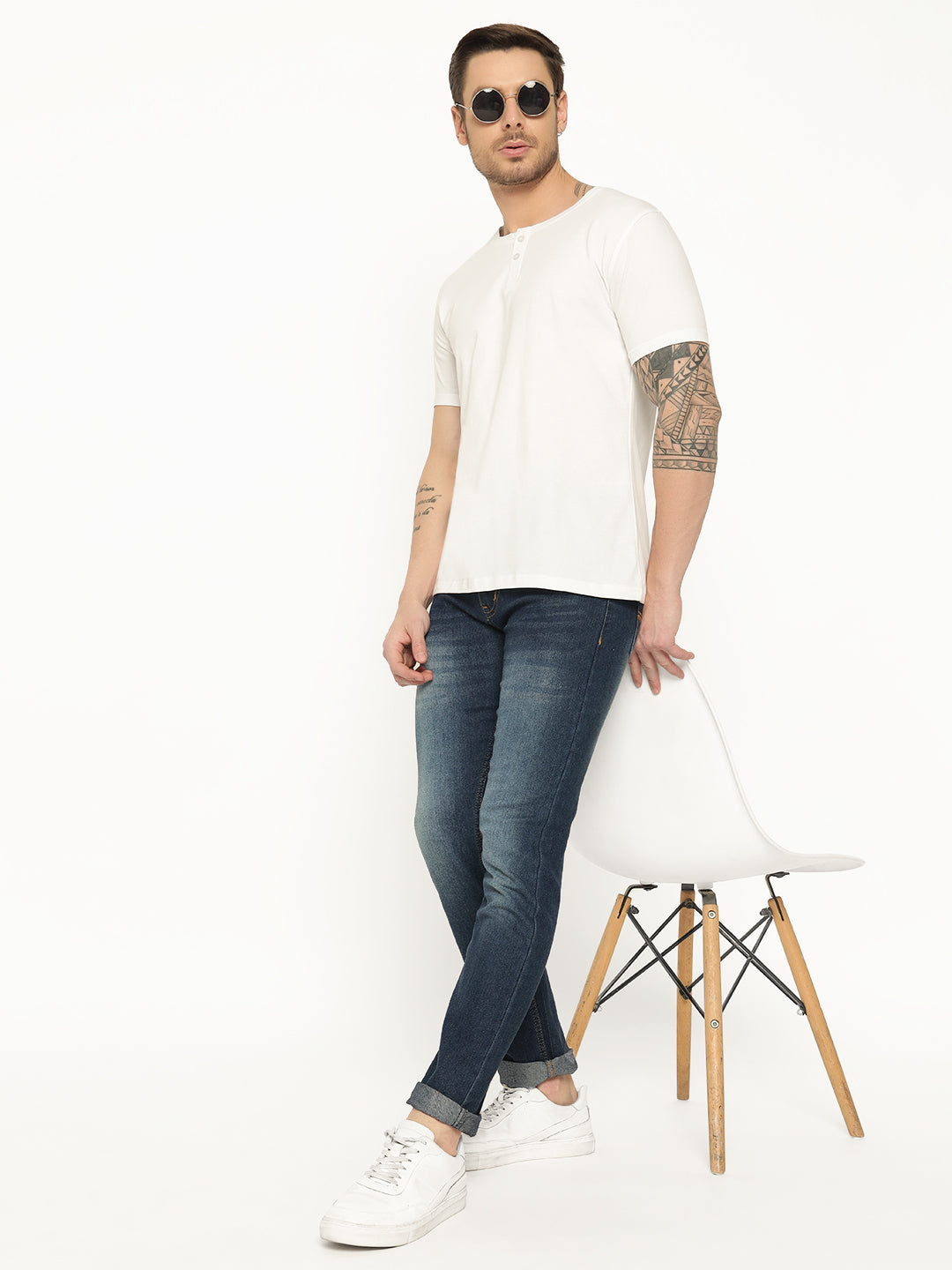 Ap'pulse Men's Short Sleeve Henley Tshirt