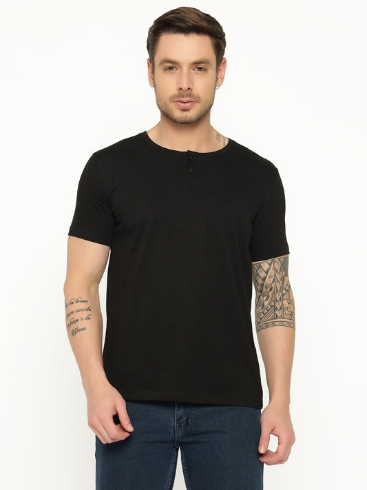 Ap'pulse Men's Short Sleeve Henley Tshirt