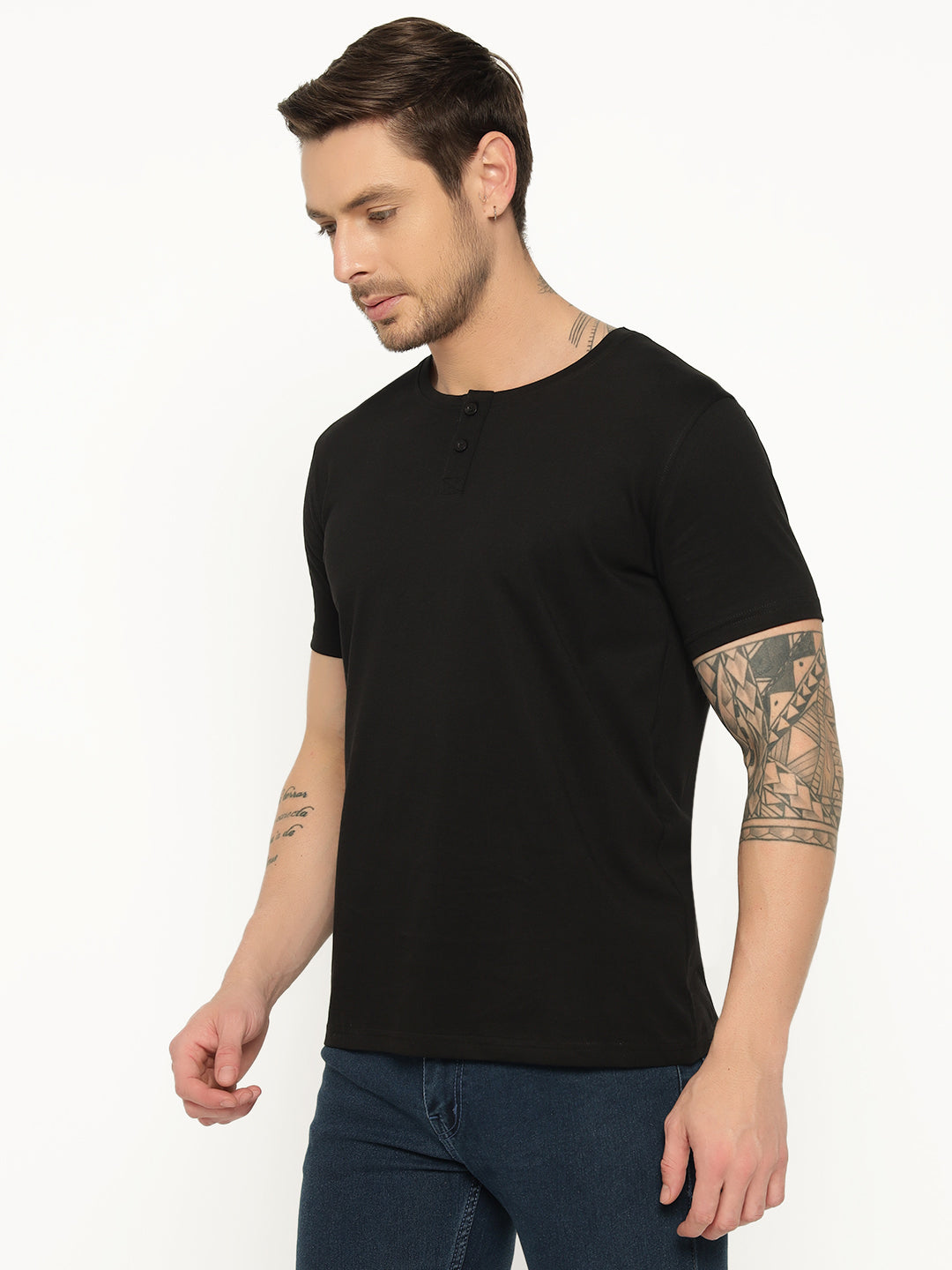 Ap'pulse Men's Short Sleeve Henley Tshirt