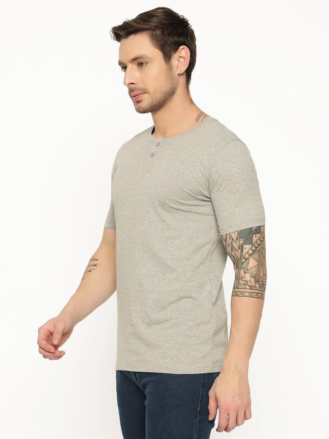 Ap'pulse Men's Short Sleeve Henley Tshirt