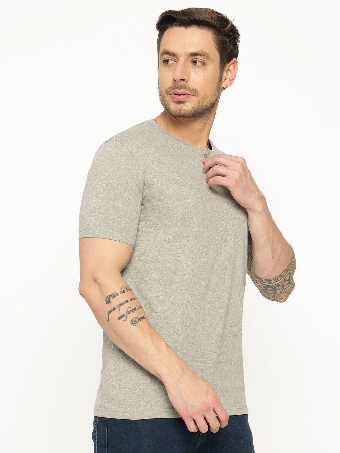 Ap'pulse Men's Short Sleeve Henley Tshirt
