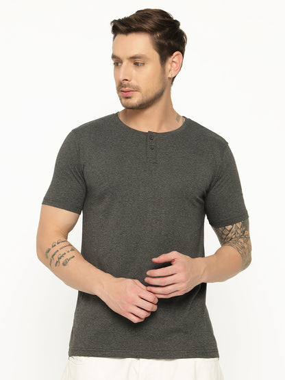 Appulse Men's Short Sleeve Henley T-Shirt | Men | Premium Cotton | Activewear | Athleisure