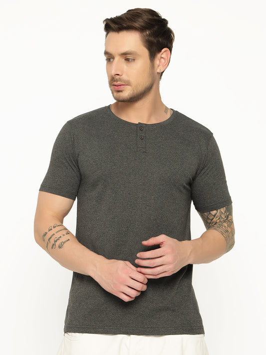 Ap'pulse Men's Short Sleeve Henley Tshirt