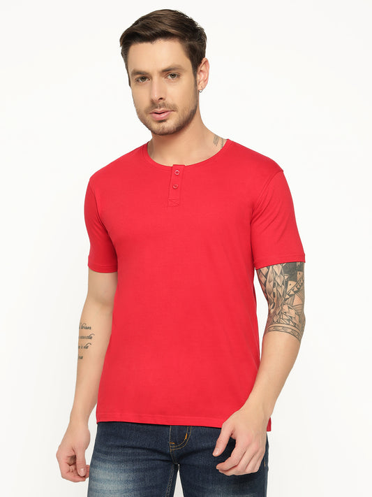 Ap'pulse Men's Short Sleeve Henley Tshirt