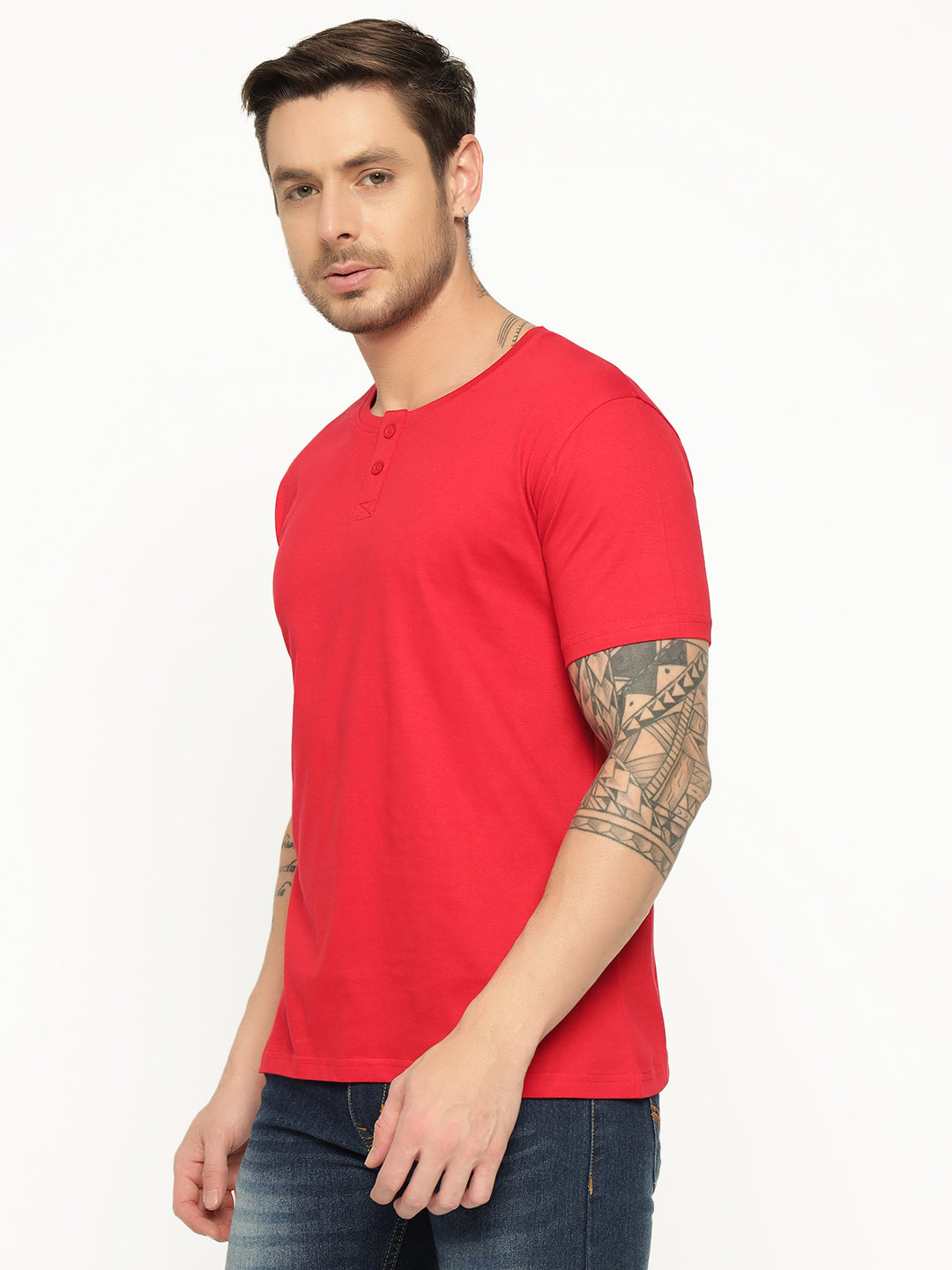 Ap'pulse Men's Short Sleeve Henley Tshirt