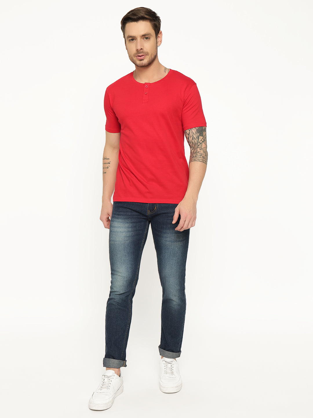 Ap'pulse Men's Short Sleeve Henley Tshirt