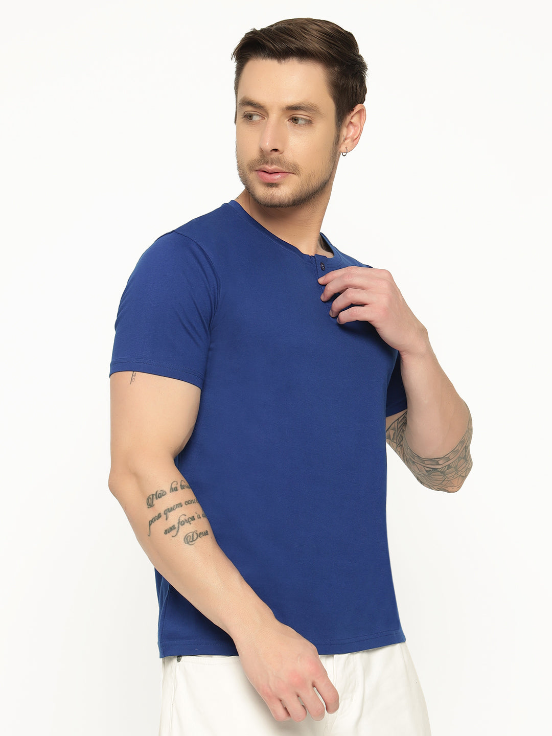 Ap'pulse Men's Short Sleeve Henley Tshirt