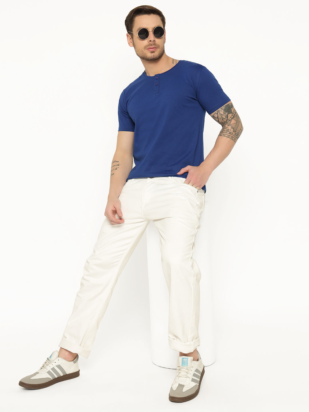 Ap'pulse Men's Short Sleeve Henley Tshirt