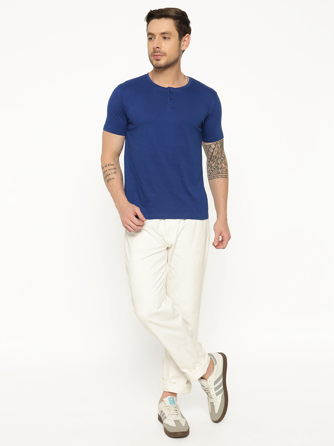 Ap'pulse Men's Short Sleeve Henley Tshirt