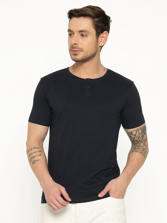 Ap'pulse Men's Short Sleeve Henley Tshirt
