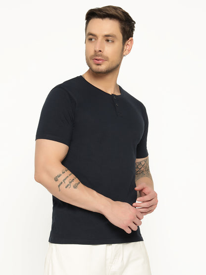 Appulse Men's Short Sleeve Henley T-Shirt | Men | Premium Cotton | Activewear | Athleisure