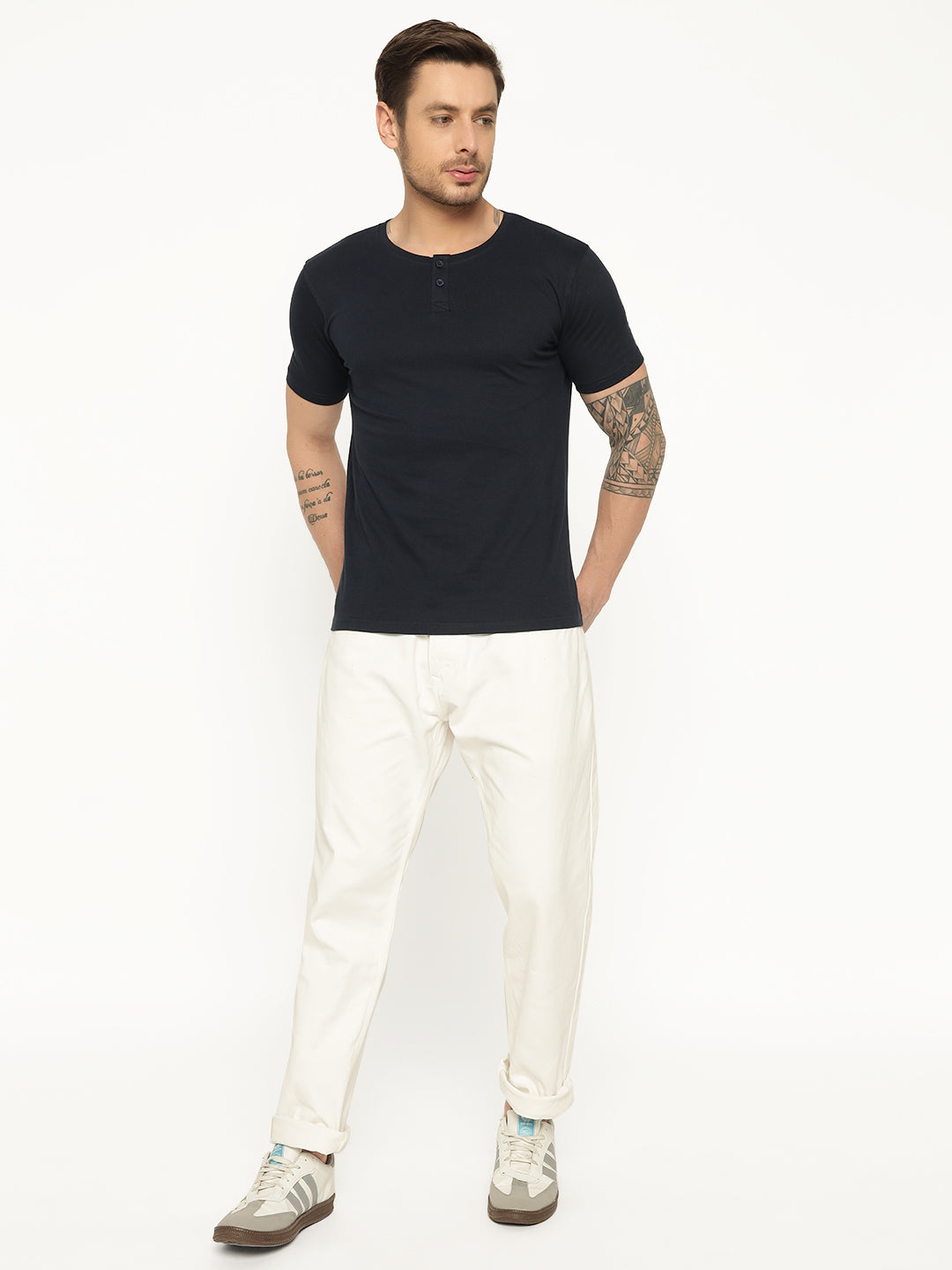 Ap'pulse Men's Short Sleeve Henley Tshirt