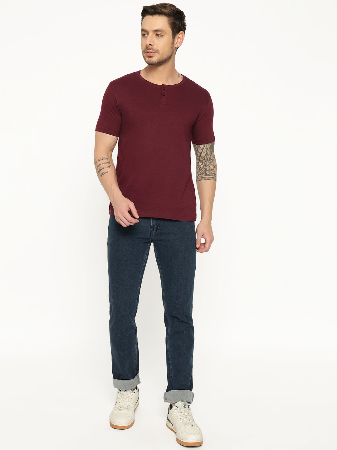 Ap'pulse Men's Short Sleeve Henley Tshirt