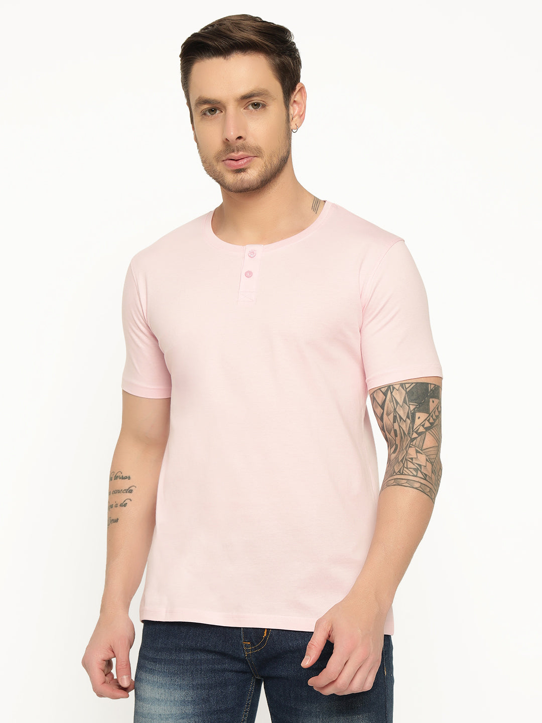 Ap'pulse Men's Short Sleeve Henley Tshirt