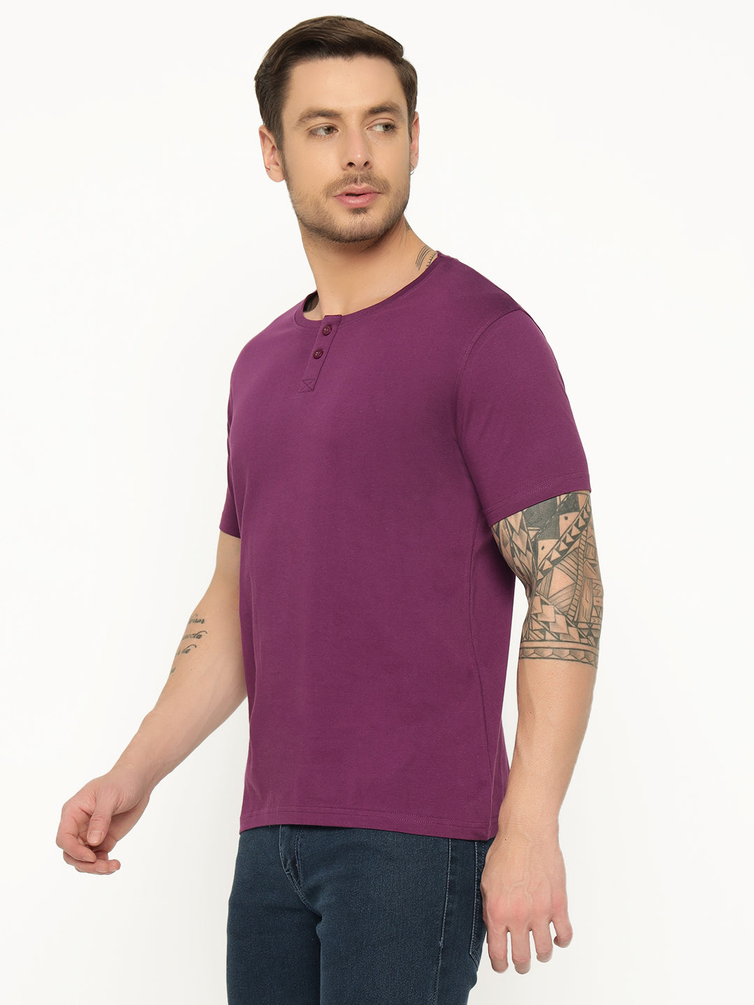 Ap'pulse Men's Short Sleeve Henley Tshirt