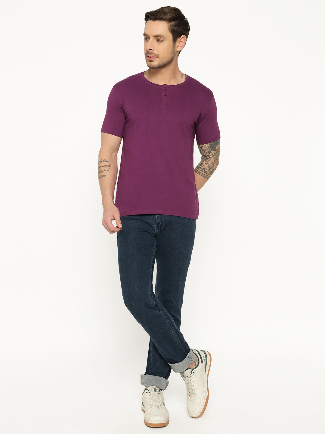 Ap'pulse Men's Short Sleeve Henley Tshirt