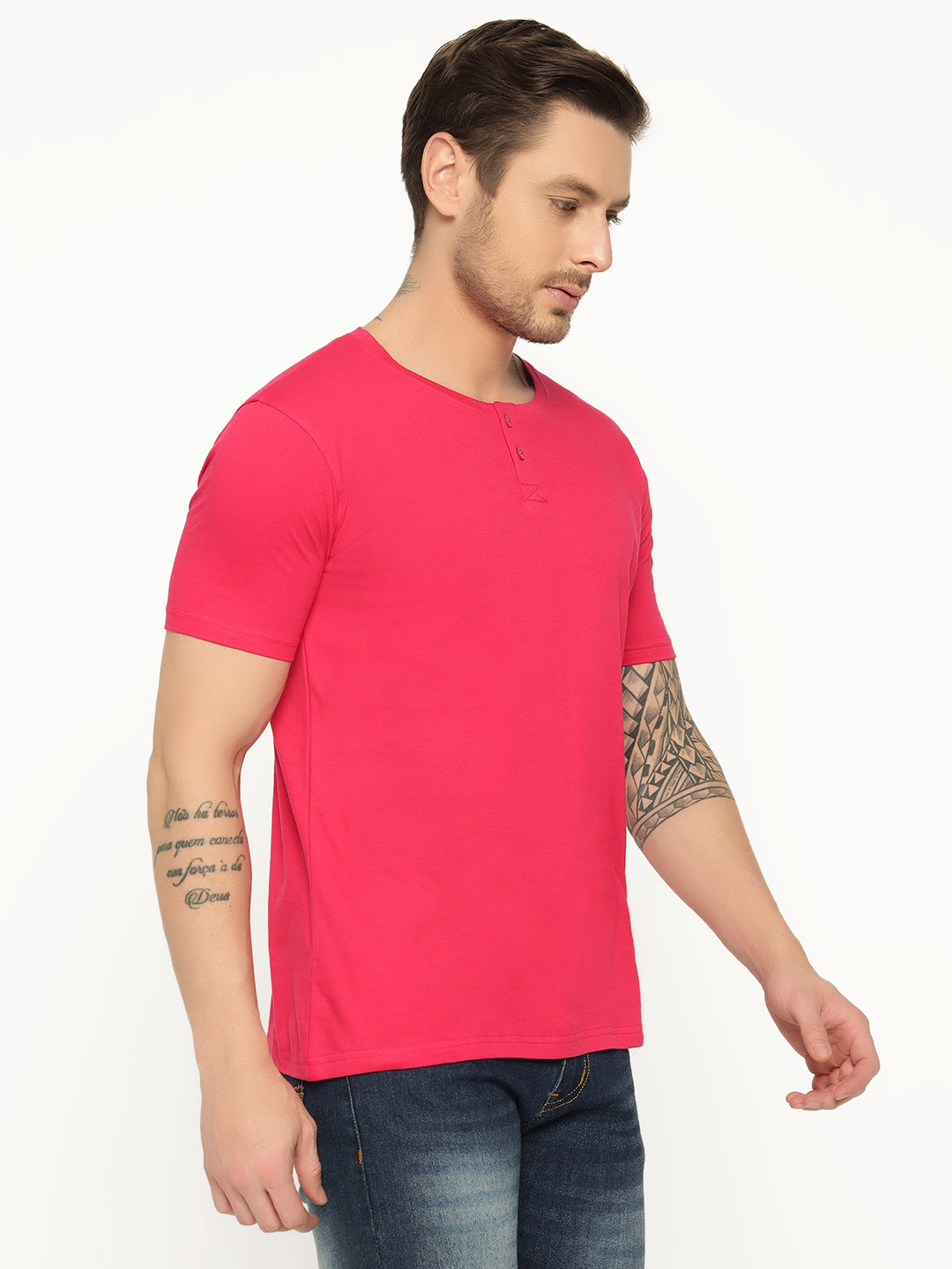 Ap'pulse Men's Short Sleeve Henley Tshirt