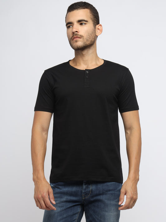 Ap'pulse Men's Short Sleeve Henley Tshirt