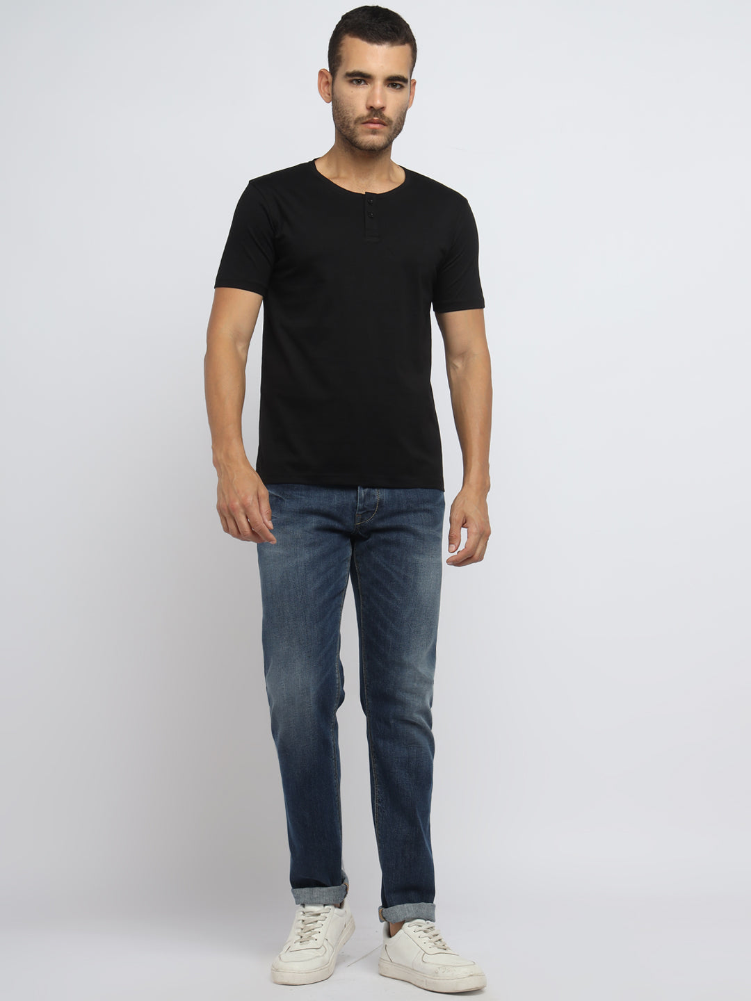 Ap'pulse Men's Short Sleeve Henley Tshirt