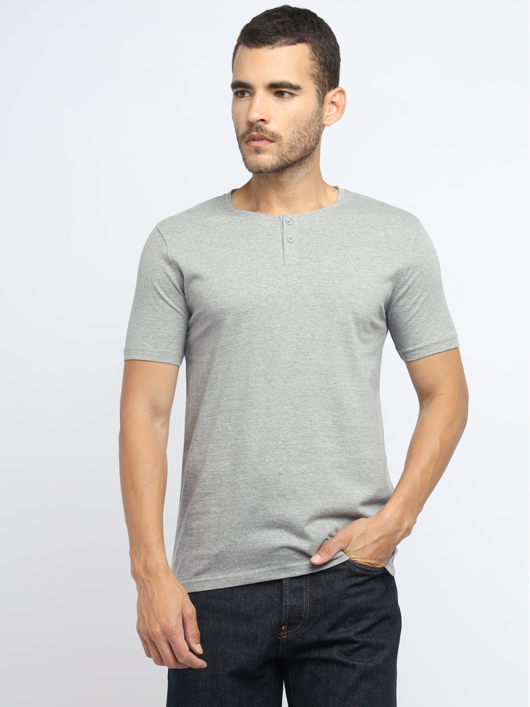 Ap'pulse Men's Short Sleeve Henley Tshirt