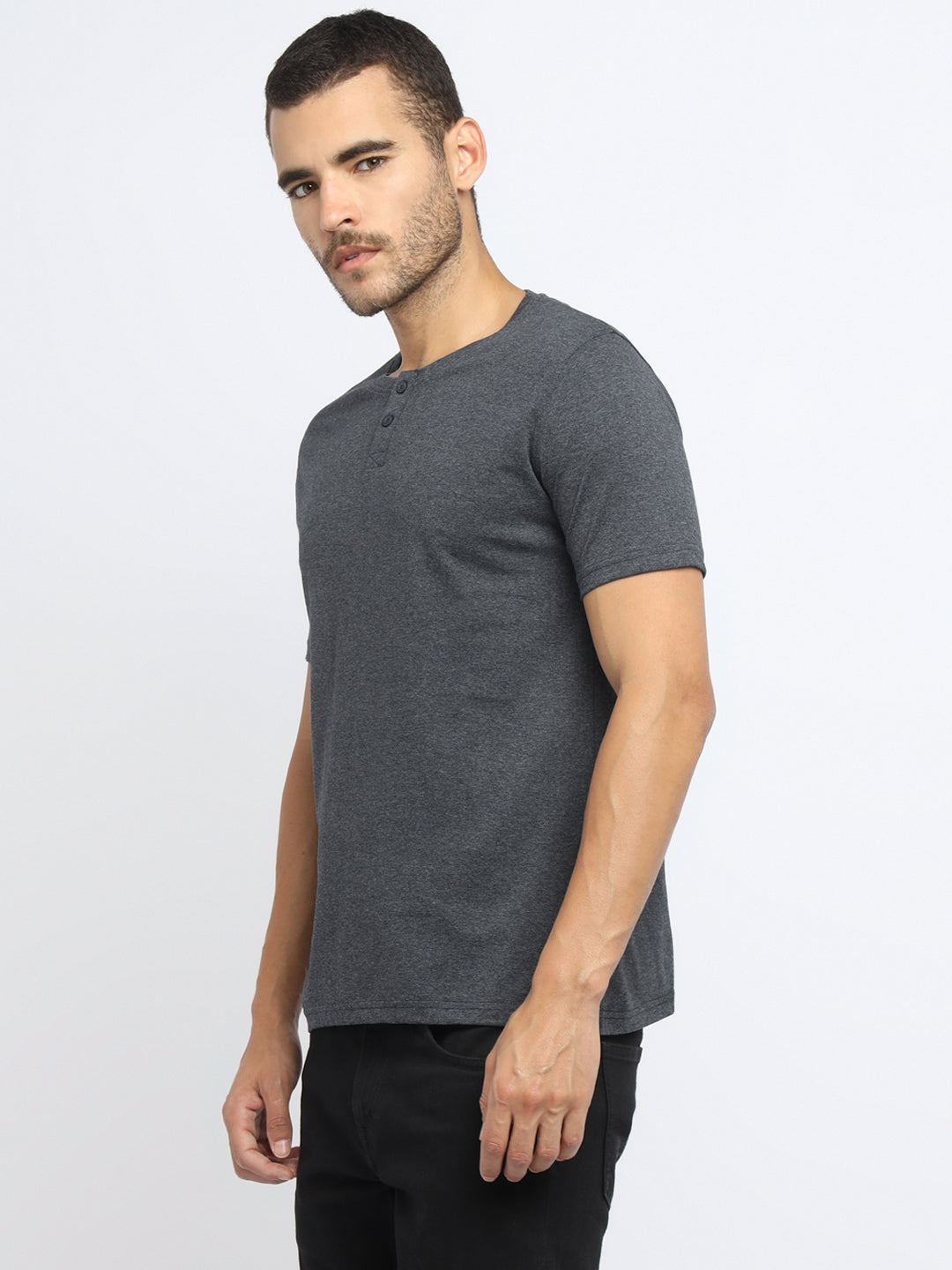 Ap'pulse Men's Short Sleeve Henley Tshirt