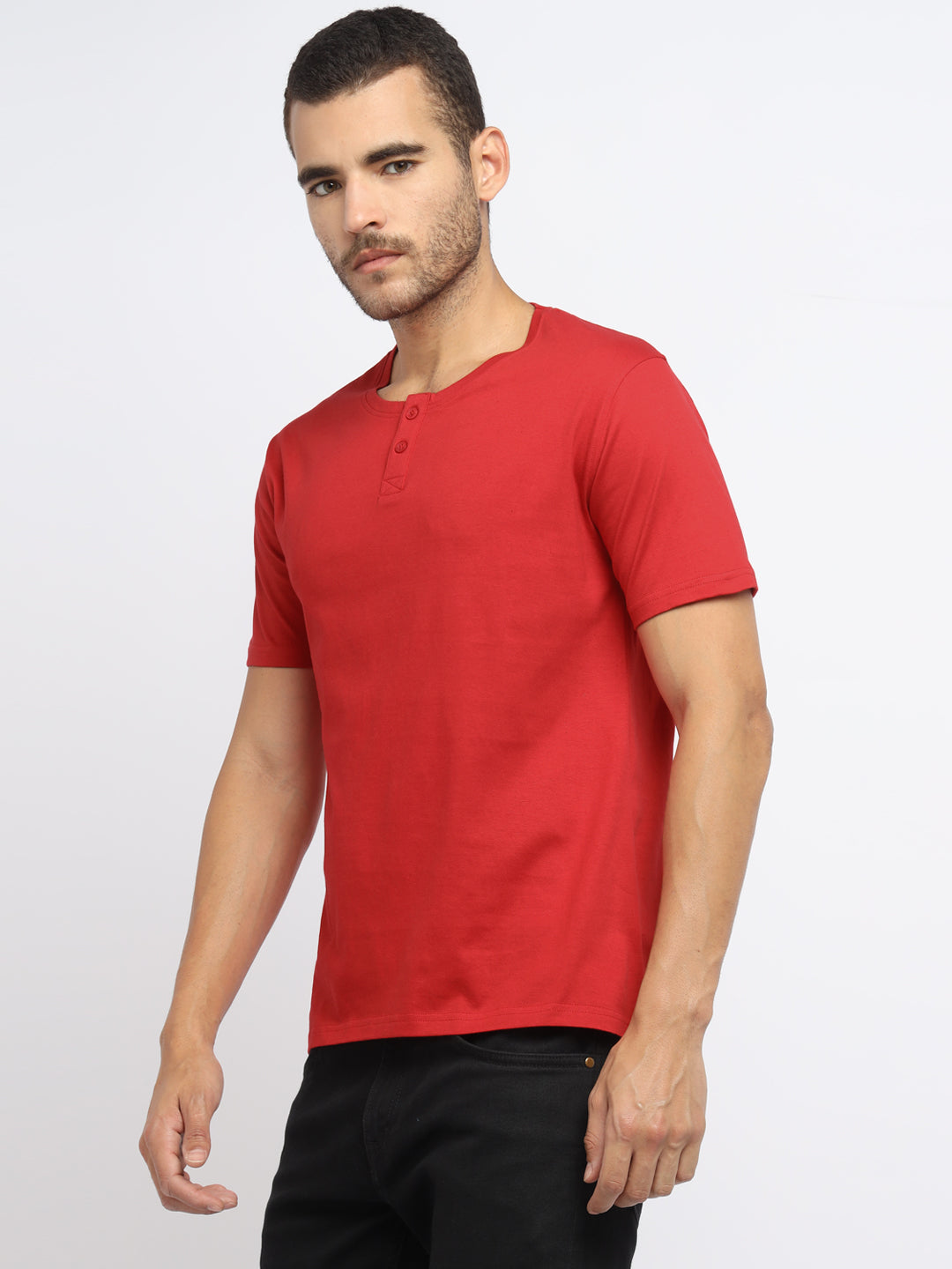 Ap'pulse Men's Short Sleeve Henley Tshirt