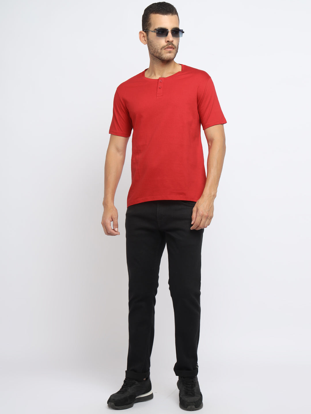 Ap'pulse Men's Short Sleeve Henley Tshirt