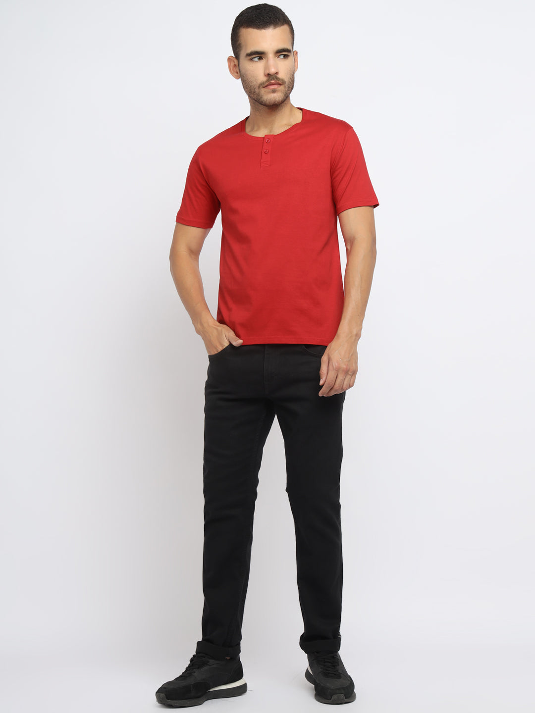 Ap'pulse Men's Short Sleeve Henley Tshirt