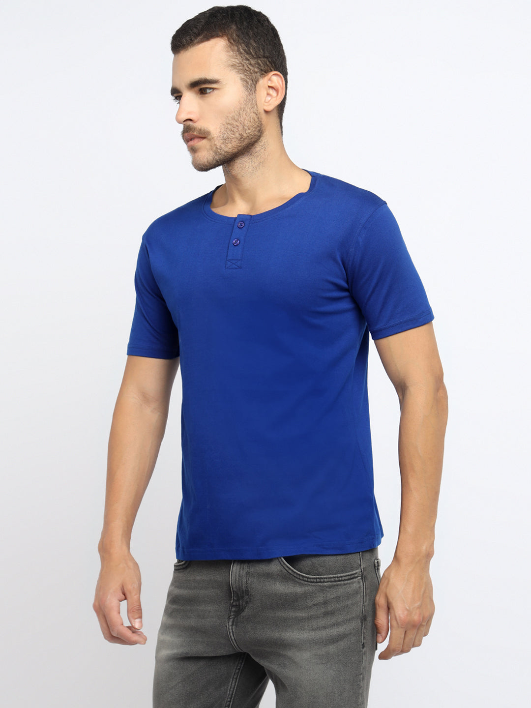 Ap'pulse Men's Short Sleeve Henley Tshirt