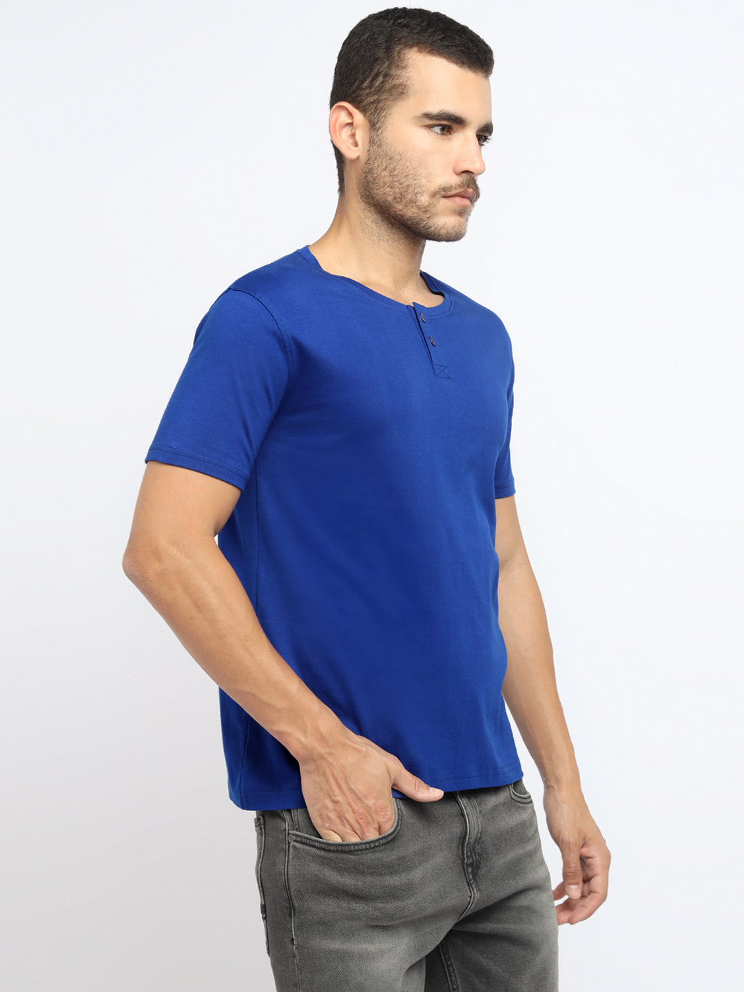 Ap'pulse Men's Short Sleeve Henley Tshirt