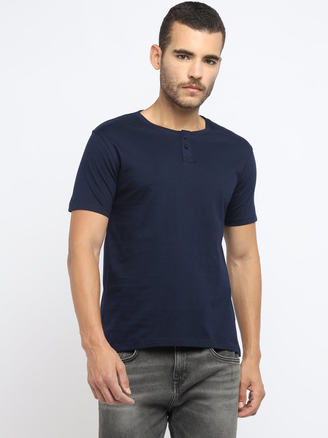 Ap'pulse Men's Short Sleeve Henley Tshirt