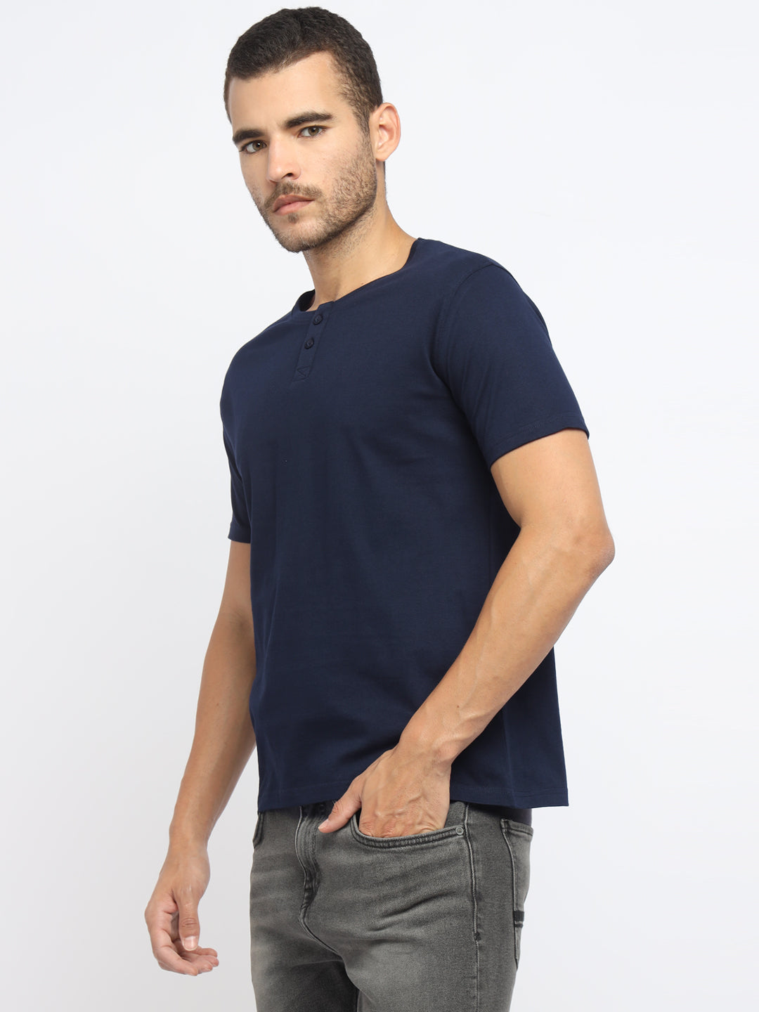 Ap'pulse Men's Short Sleeve Henley Tshirt