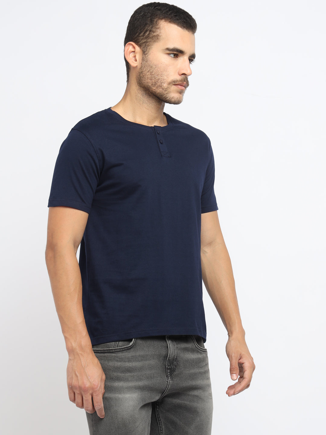 Ap'pulse Men's Short Sleeve Henley Tshirt