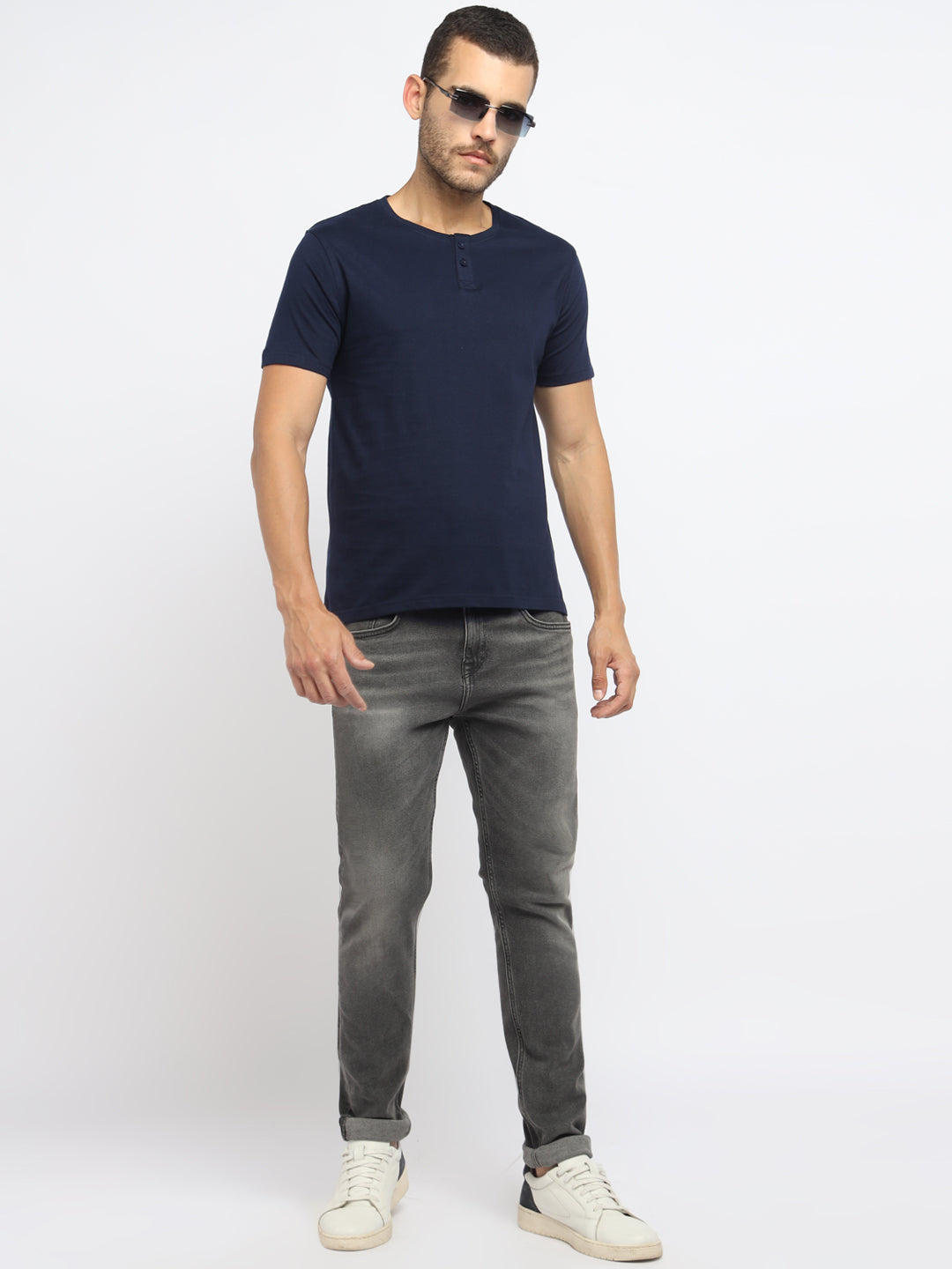 Ap'pulse Men's Short Sleeve Henley Tshirt