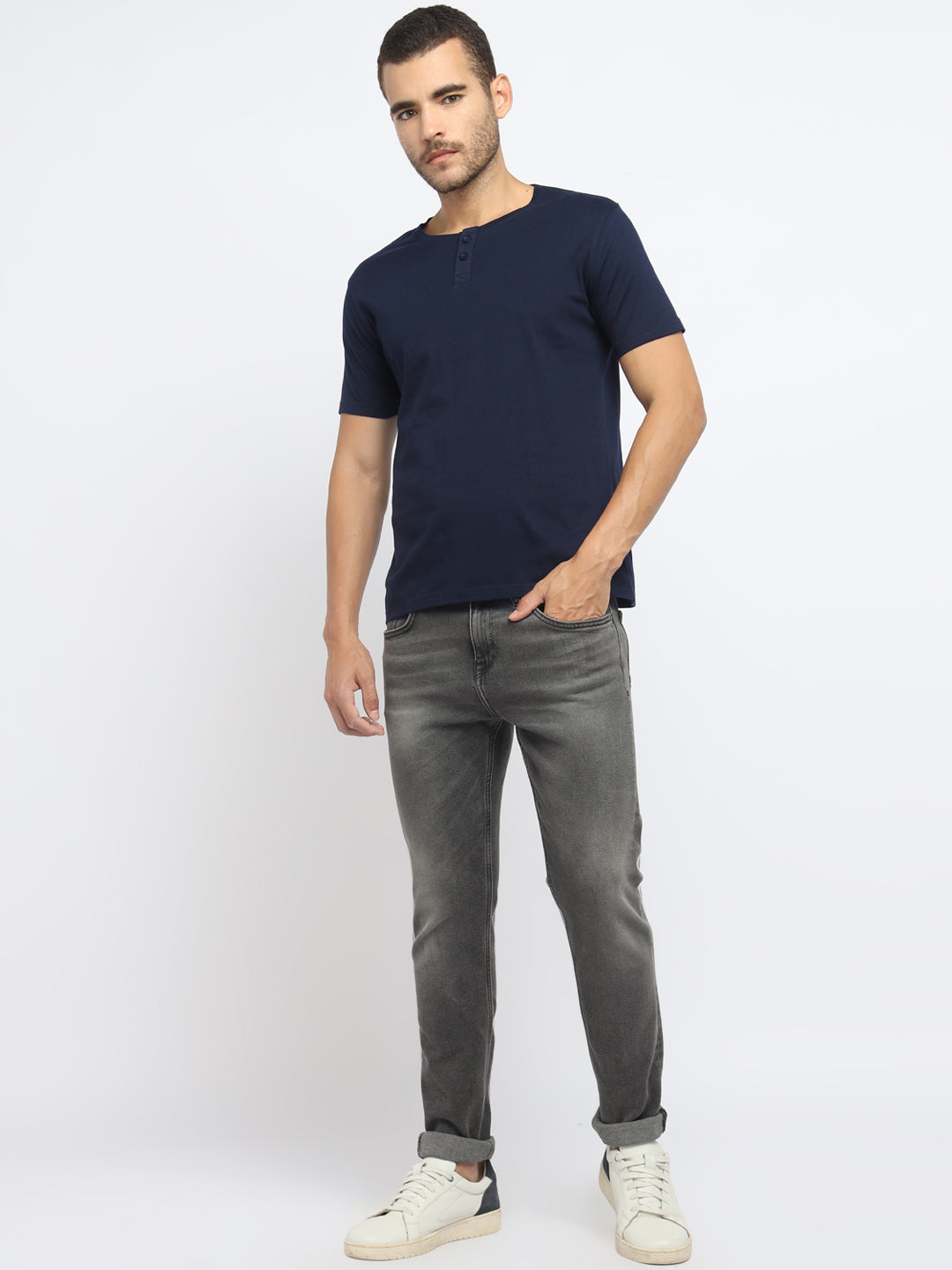 Ap'pulse Men's Short Sleeve Henley Tshirt