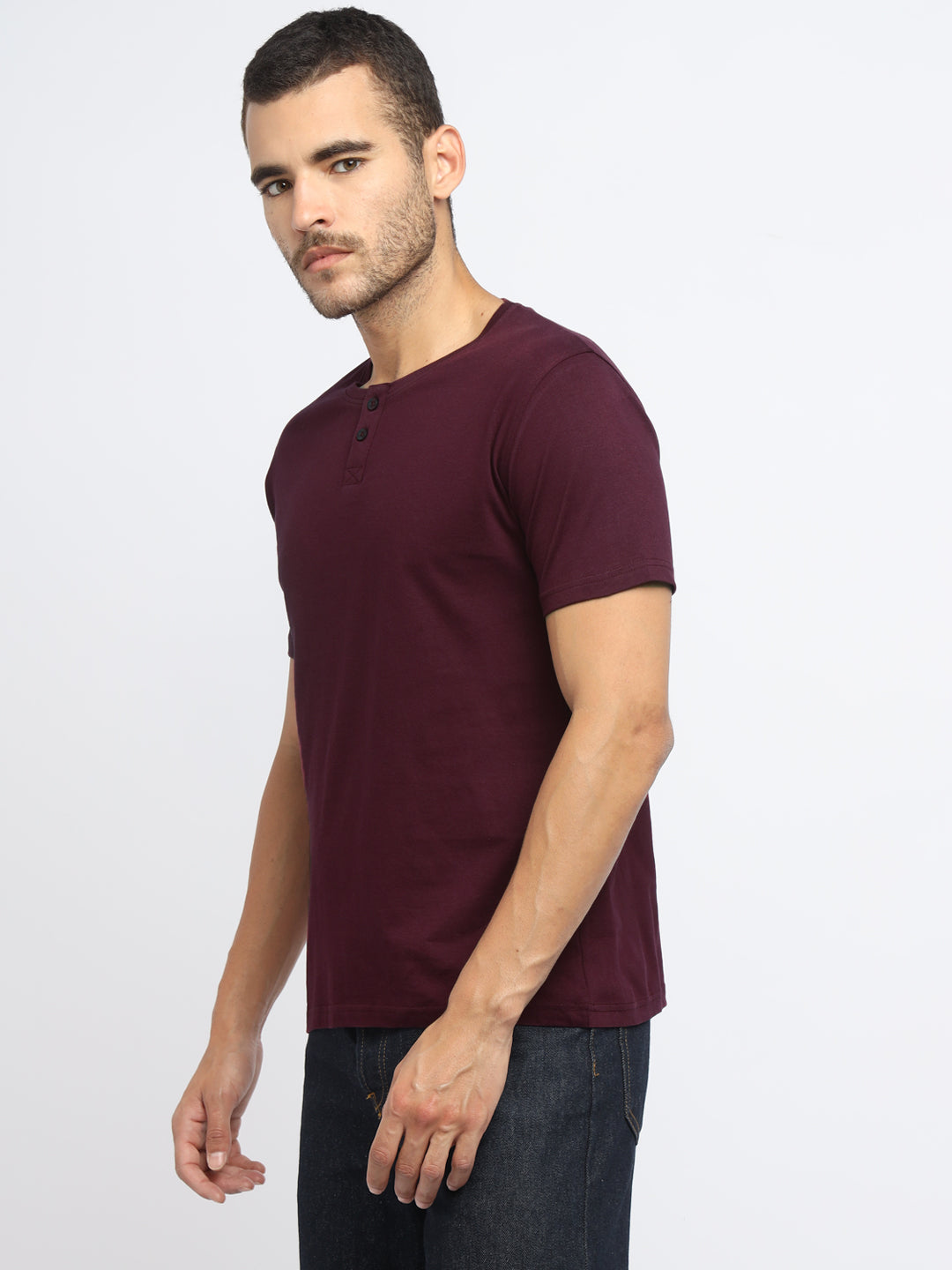Ap'pulse Men's Short Sleeve Henley Tshirt