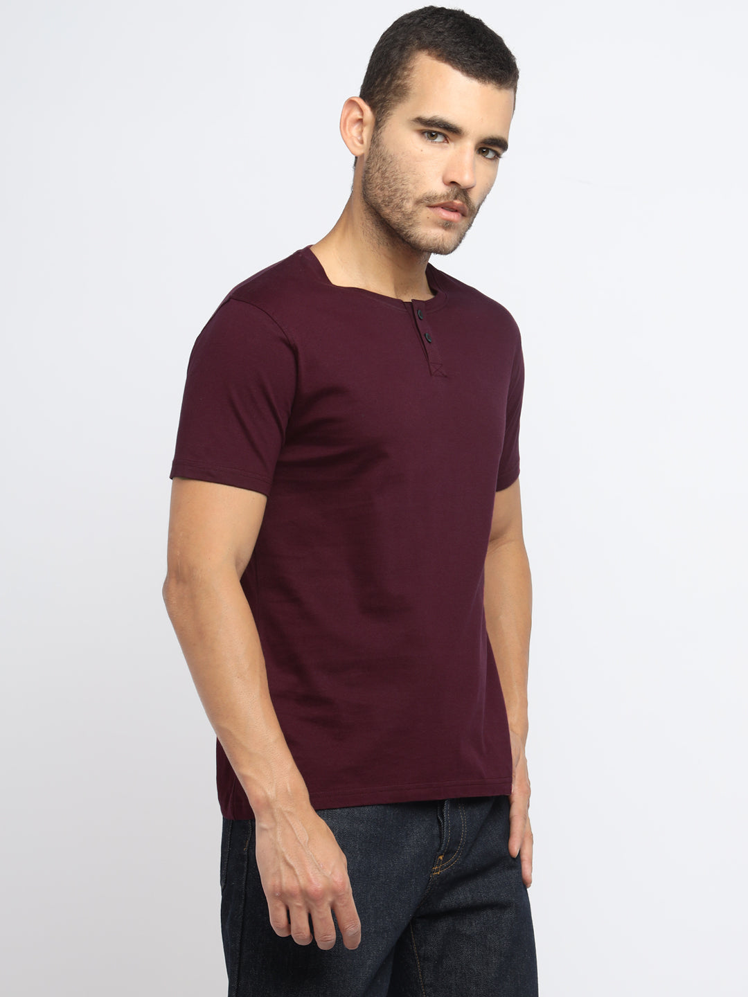 Ap'pulse Men's Short Sleeve Henley Tshirt