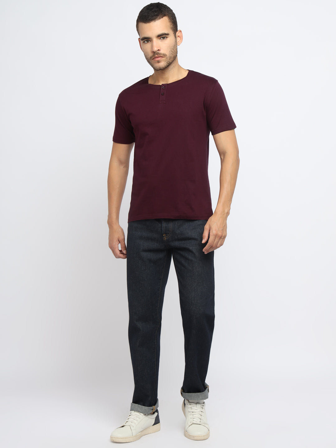 Ap'pulse Men's Short Sleeve Henley Tshirt