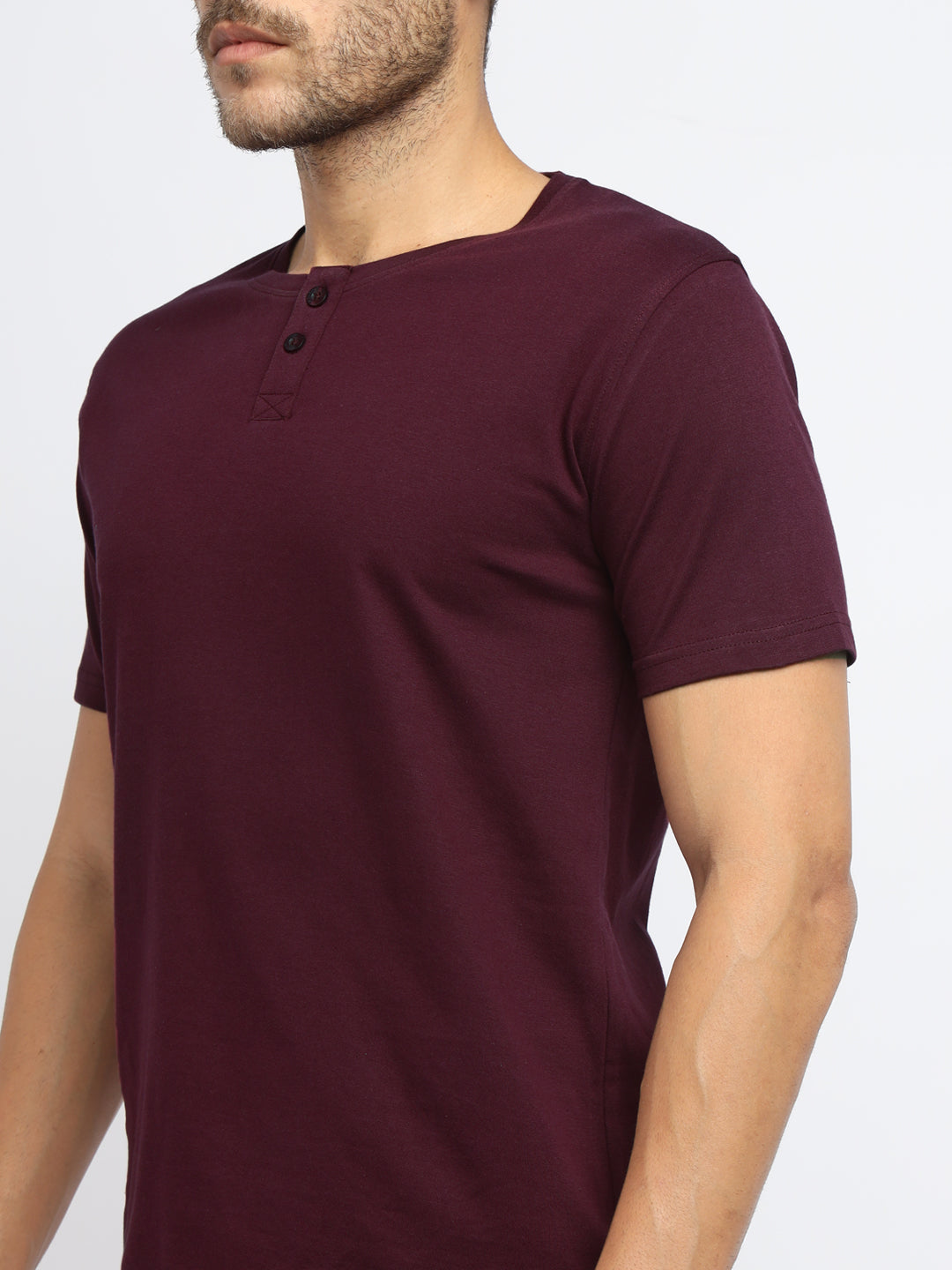Ap'pulse Men's Short Sleeve Henley Tshirt