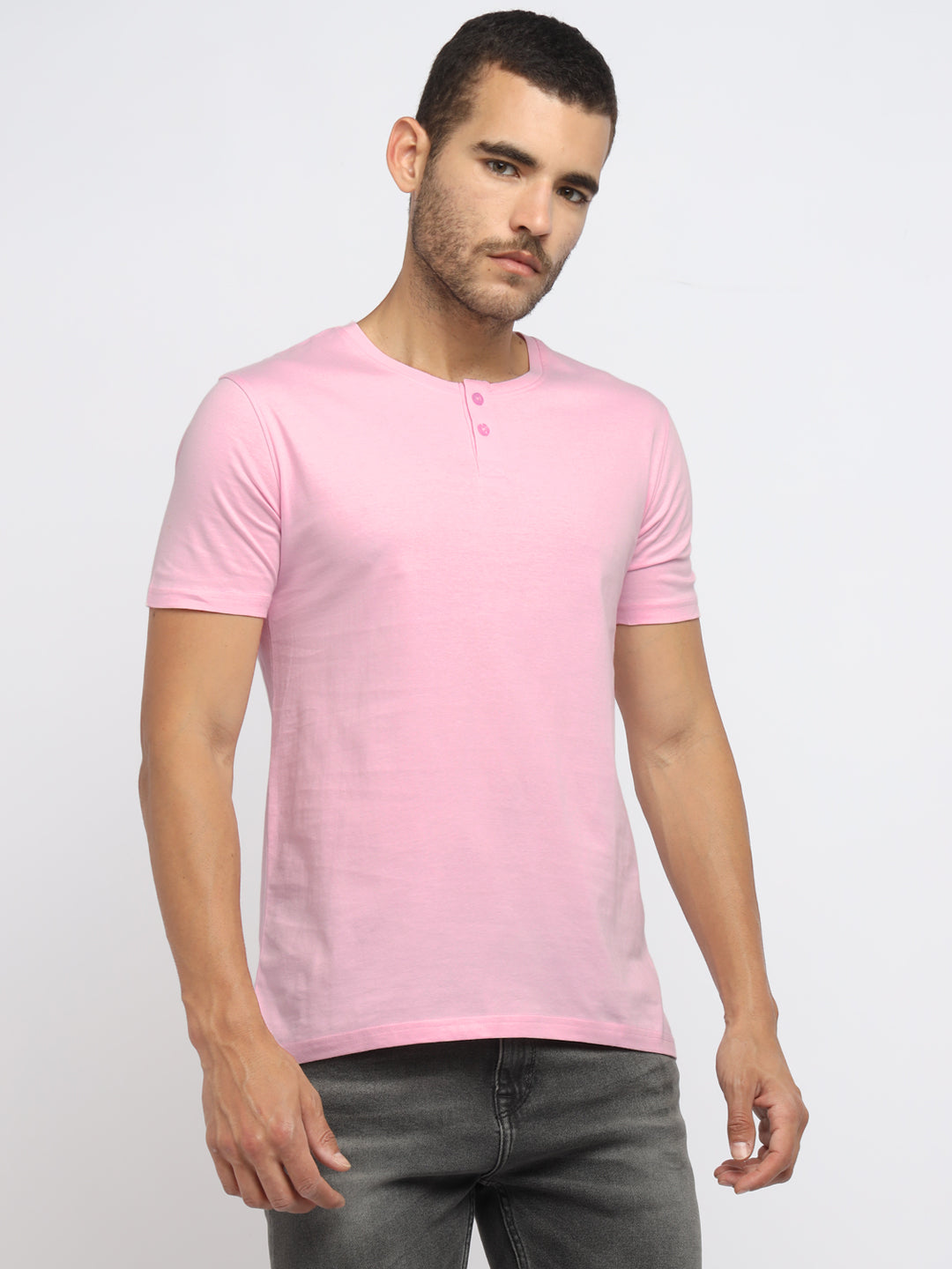 Ap'pulse Men's Short Sleeve Henley Tshirt