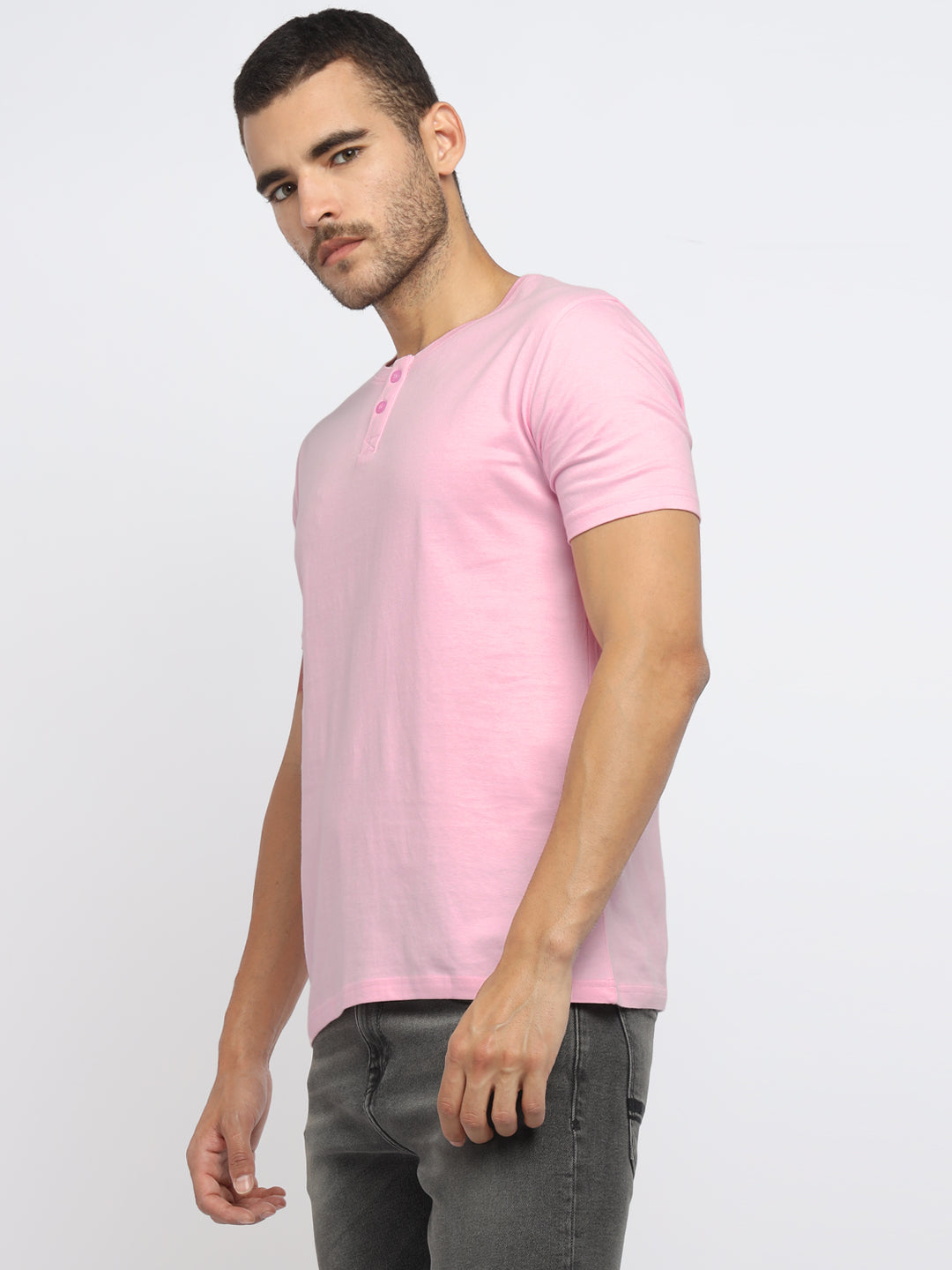 Ap'pulse Men's Short Sleeve Henley Tshirt