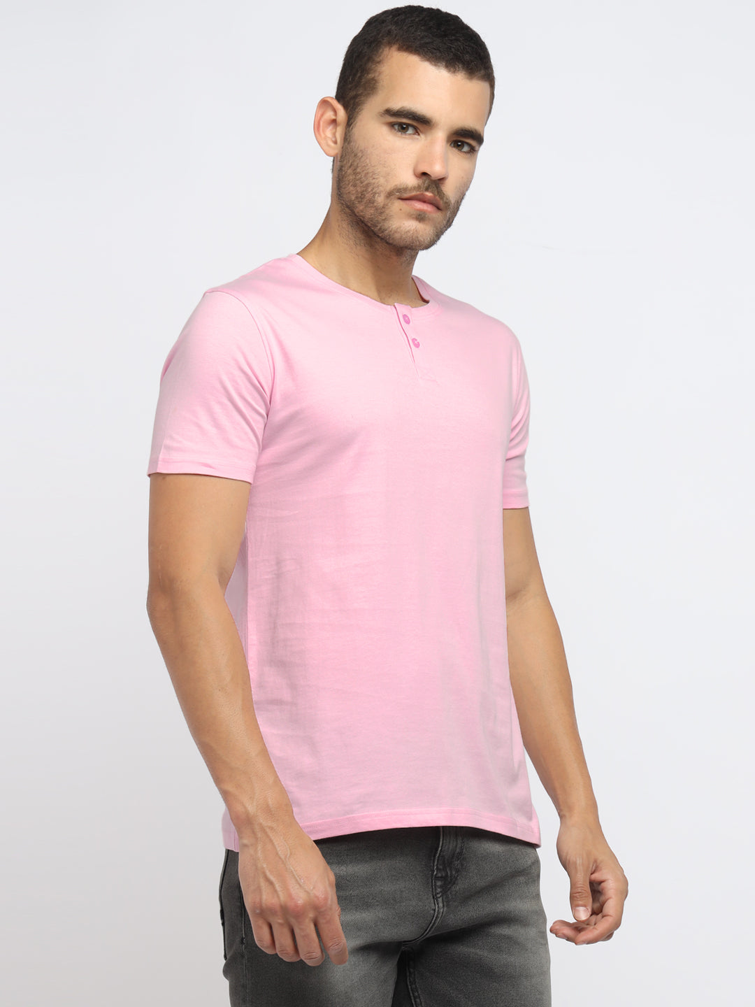 Ap'pulse Men's Short Sleeve Henley Tshirt