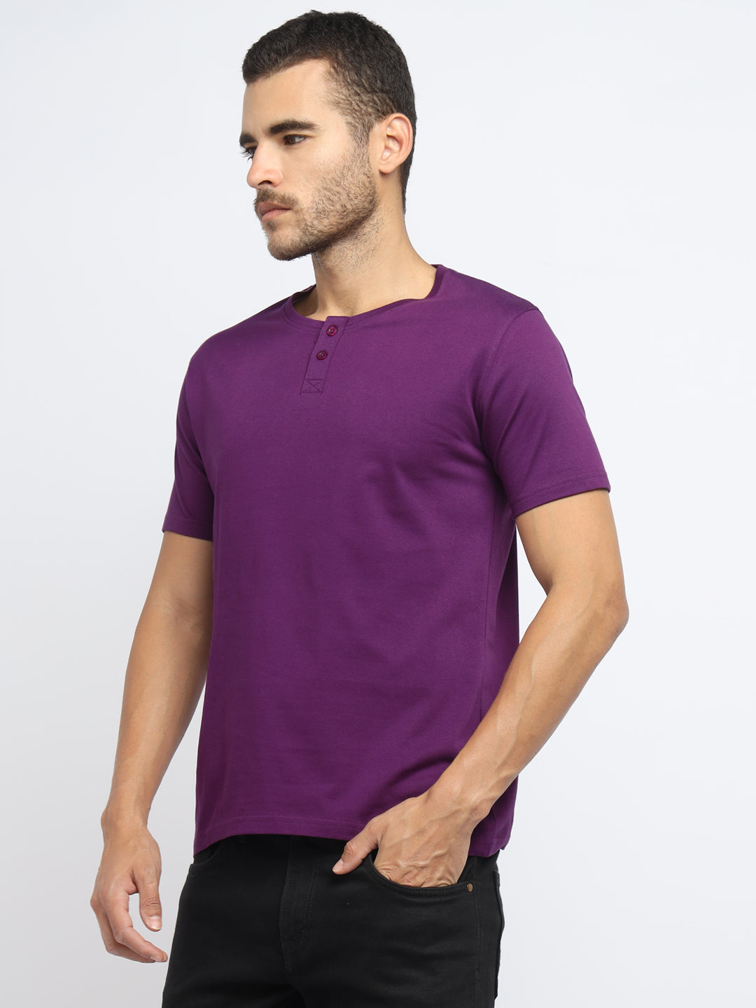 Ap'pulse Men's Short Sleeve Henley Tshirt